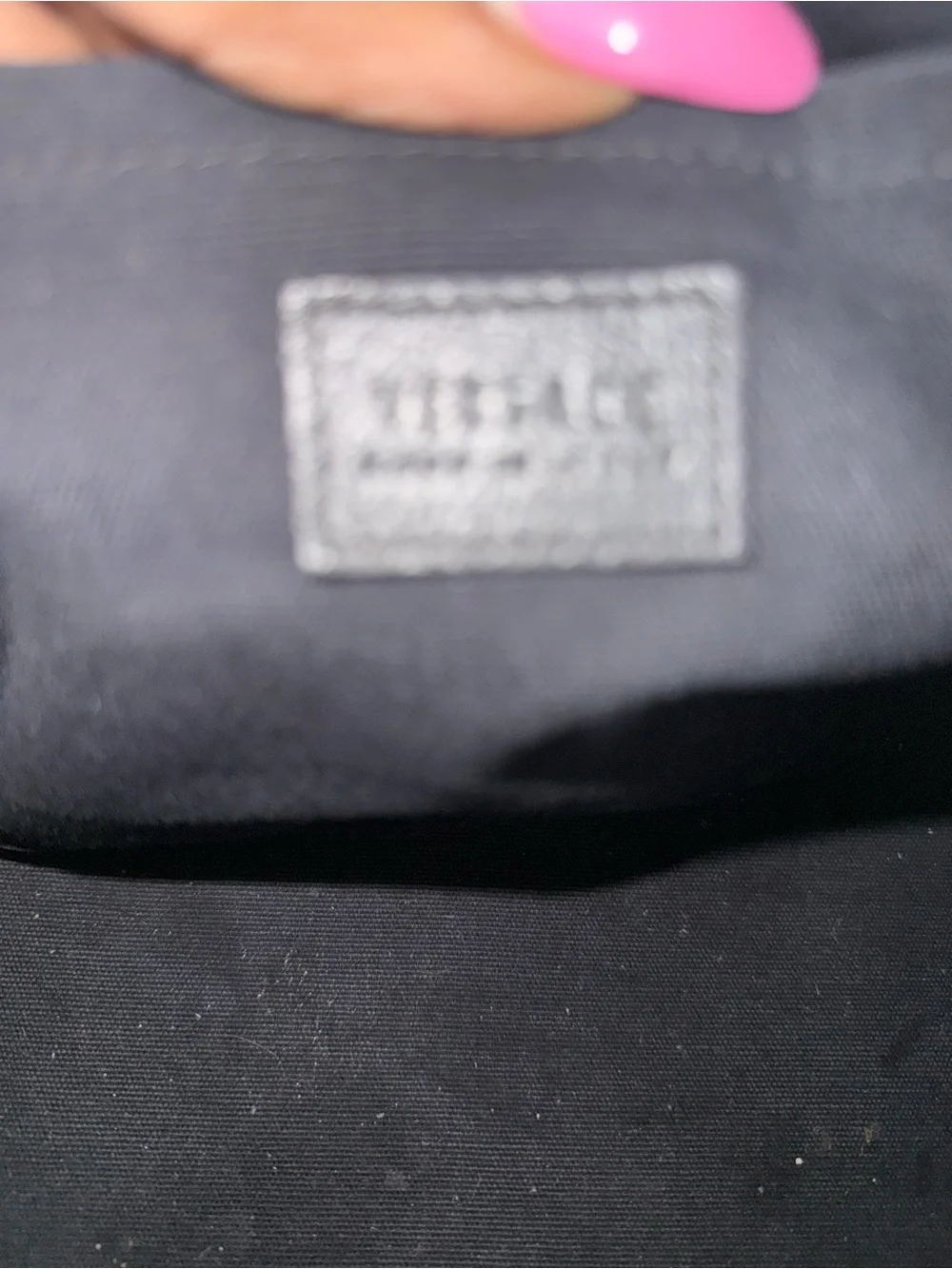 Versace Black Leather Duffel with Gold Medusa Accent